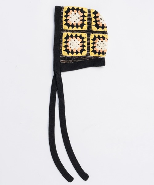 MAISON SPECIAL（メゾンスペシャル）の「Crochet Motif Balaclava/クロシェモチーフバラクラバ（ニットキャップ/ビーニー・レディース・ブラック/ブルー・FREE）」の7枚目の写真