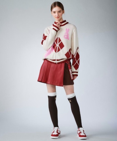 archivio(アルチビオ)の「<LADIES>アーガイル柄ニットブルゾン(ブルゾン・レディース・ブラック/ピンク/ホワイト・S/M)」の19枚目の写真