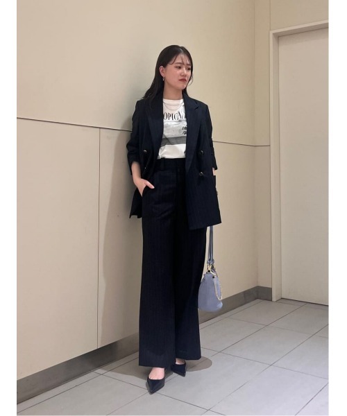 allureville(アルアバイル)の「トリアセサイロシアーワイドパンツ(その他パンツ・レディース・ネイビー/グレー系その他/ダークネイビー・1/2)」の20枚目の写真