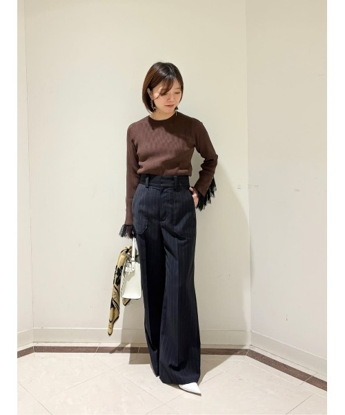 allureville(アルアバイル)の「トリアセサイロシアーワイドパンツ(その他パンツ・レディース・ネイビー/グレー系その他/ダークネイビー・1/2)」の22枚目の写真