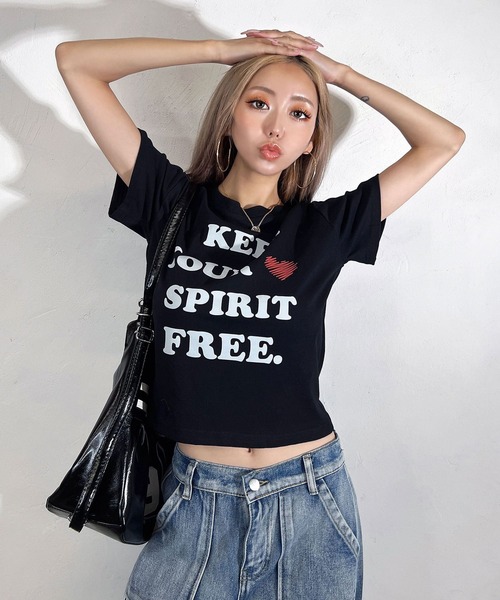 BLACKQUEEN(ブラッククイーン)の「【BLACKQUEEN】英字プリントロゴT(Tシャツ/カットソー・レディース・グレー/ホワイト/ブラック・M)」の3枚目の写真