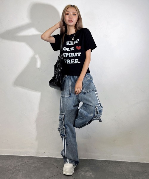 BLACKQUEEN(ブラッククイーン)の「【BLACKQUEEN】英字プリントロゴT(Tシャツ/カットソー・レディース・グレー/ホワイト/ブラック・M)」の12枚目の写真