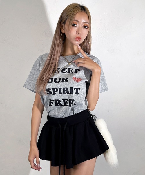 BLACKQUEEN(ブラッククイーン)の「【BLACKQUEEN】英字プリントロゴT(Tシャツ/カットソー・レディース・グレー/ホワイト/ブラック・M)」の14枚目の写真
