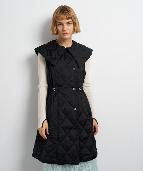 毎日着回したいキルティングベスト　よしいちひろさんコラボ　ブラック　完売品 毎日着回したいキルティングベスト / よしいちひろさんコラボ