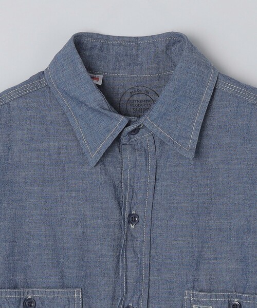 SHIPS(シップス)の「SHIPS: USA シャンブレー ワーク シャツ(シャツ/ブラウス・メンズ・スカイブルー・SMALL/MEDIUM/LARGE)」の3枚目の写真