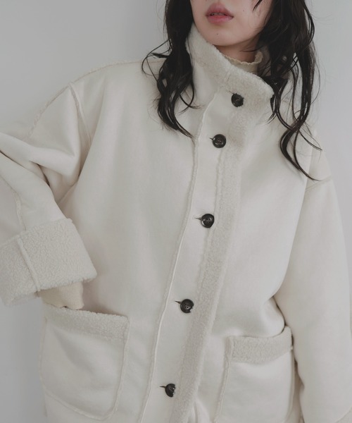 LIAN（リアン）の「ムートンボアミドルコート（ムートンコート・レディース・ブラウン/チャコールグレー/ブラック/アイボリー・FREE）」の16枚目の写真