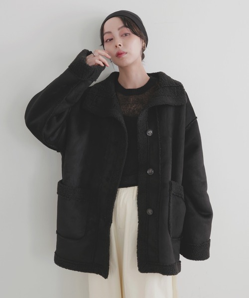 IA ムートンコート セール】テディボアAラインミディアムコート（ムートンコート