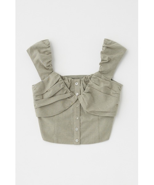 MOUSSY（マウジー）の「【EC・一部店舗限定】LAYERED GATHERED ブラウス（シャツ/ブラウス・レディース・ライトカーキ/アイボリー/ブラック・FREE）」の5枚目の写真