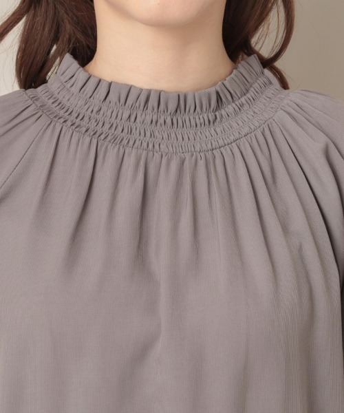 couture brooch(クチュールブローチ)の「【きれいめ・通勤】RTピケ前後2WAYシャーリングブラウス(シャツ/ブラウス・レディース・アイボリー/ブラウン系その他/サンドベージュ・42/40/36/38)」の5枚目の写真