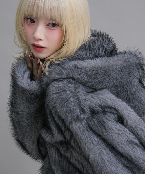 17HR(セブンティーンアワーズ)の「フード付きファーショートコート(その他アウター・レディース・ブラウン/グレー・FREE)」の14枚目の写真