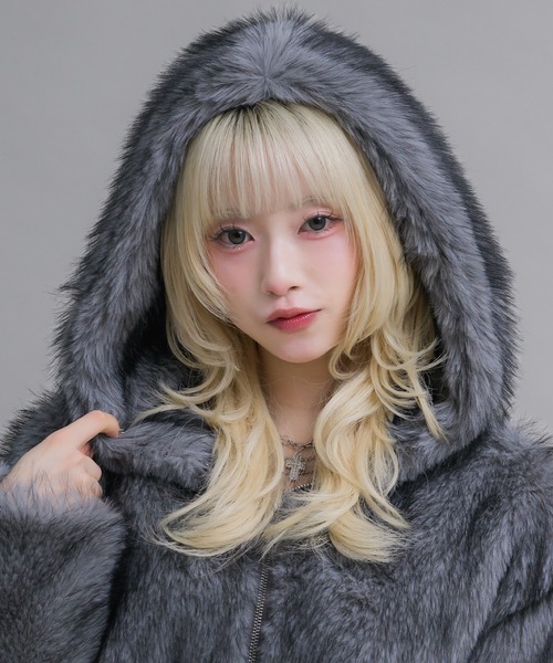 17HR(セブンティーンアワーズ)の「フード付きファーショートコート(その他アウター・レディース・ブラウン/グレー・FREE)」の21枚目の写真