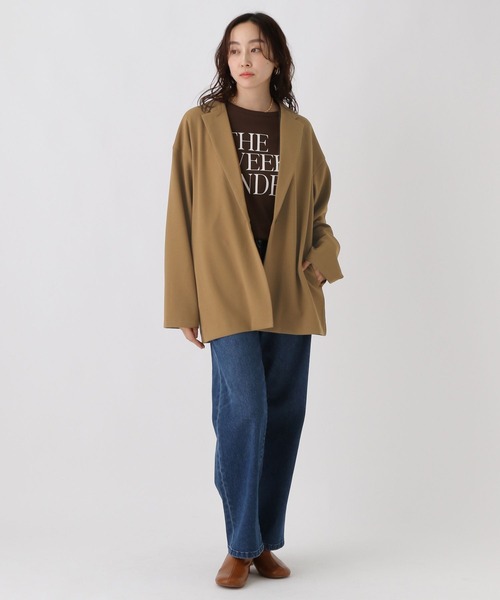 Elura（エルーラ）の「サマ見えリラクシージャケット/593183（テーラードジャケット・レディース・ブラック/ダークブラウン/キャメル・FREE）」の20枚目の写真