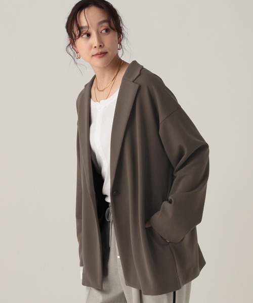 Elura（エルーラ）の「サマ見えリラクシージャケット/593183（テーラードジャケット・レディース・ブラック/ダークブラウン/キャメル・FREE）」の14枚目の写真