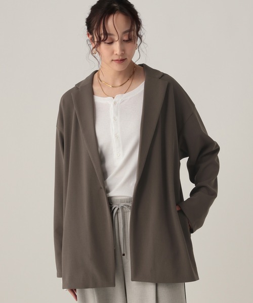 Elura（エルーラ）の「サマ見えリラクシージャケット/593183（テーラードジャケット・レディース・ブラック/ダークブラウン/キャメル・FREE）」の13枚目の写真