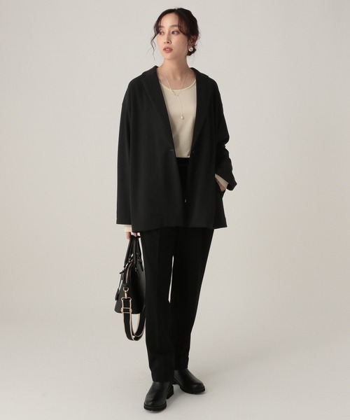 Elura（エルーラ）の「サマ見えリラクシージャケット/593183（テーラードジャケット・レディース・ブラック/ダークブラウン/キャメル・FREE）」の9枚目の写真