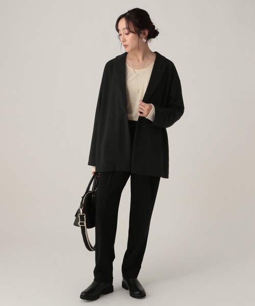 Elura（エルーラ）の「サマ見えリラクシージャケット/593183（テーラードジャケット・レディース・ブラック/ダークブラウン/キャメル・FREE）」の10枚目の写真