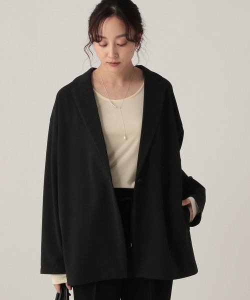 Elura（エルーラ）の「サマ見えリラクシージャケット/593183（テーラードジャケット・レディース・ブラック/ダークブラウン/キャメル・FREE）」の8枚目の写真