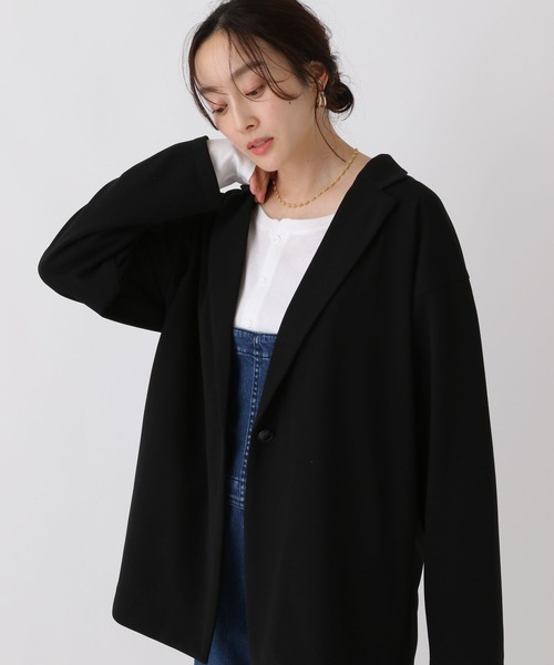 Elura（エルーラ）の「サマ見えリラクシージャケット/593183（テーラードジャケット・レディース・ブラック/ダークブラウン/キャメル・FREE）」の12枚目の写真