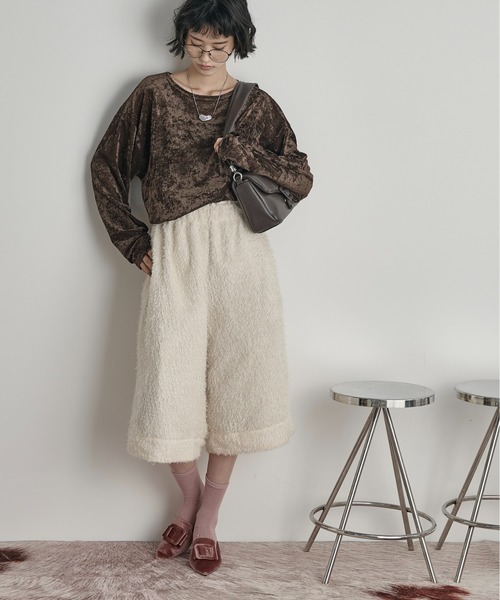 THE YOn（ザヨン）の「ヘアリーシャギーガウチョパンツ（その他パンツ・レディース・ブラック/ピンク/アイボリー・FREE）」の18枚目の写真