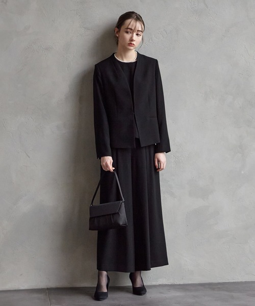 AIMER（エメ）の「【喪服・礼服】ウォッシャブル ペプラムブラウス×ワイドパンツブラックフォーマルセットアップ（スーツパンツ・レディース・ブラック・X-LARGE/LARGE/MEDIUM）」の5枚目の写真