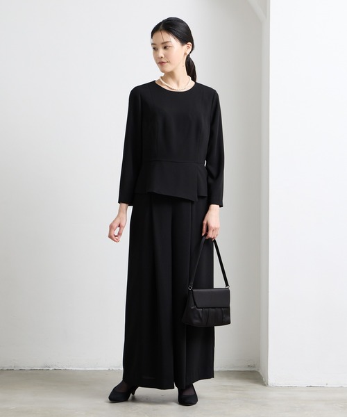 AIMER（エメ）の「【喪服・礼服】ウォッシャブル ペプラムブラウス×ワイドパンツブラックフォーマルセットアップ（スーツパンツ・レディース・ブラック・X-LARGE/LARGE/MEDIUM）」の14枚目の写真