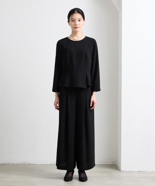 AIMER（エメ）の「【喪服・礼服】ウォッシャブル ペプラムブラウス×ワイドパンツブラックフォーマルセットアップ（スーツパンツ・レディース・ブラック・X-LARGE/LARGE/MEDIUM）」の17枚目の写真
