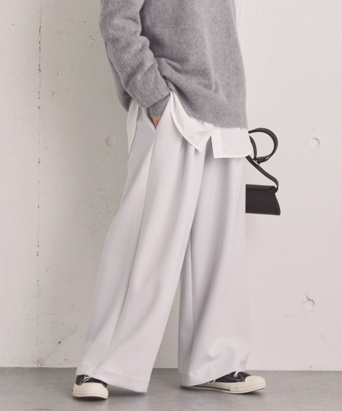 セール】ボンディングツータックワイドパンツ（その他パンツ）｜DOUX