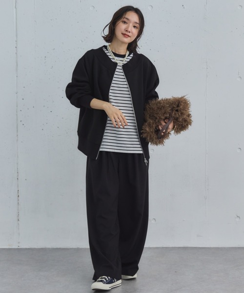 Doux archives（ドゥアルシーヴ）の「ボンディングツータックワイドパンツ（その他パンツ・レディース・シルバーグレー/ブラック/モカ・36/38）」の16枚目の写真