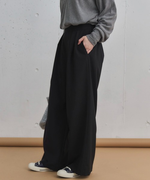 Doux archives（ドゥアルシーヴ）の「ボンディングツータックワイドパンツ（その他パンツ・レディース・シルバーグレー/ブラック/モカ・36/38）」の10枚目の写真