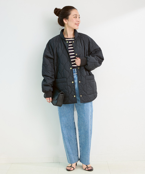 B.C STOCK(ベーセーストック)の「ウォッシャブル / キルティングリバーシブルブルゾン(その他アウター・レディース・ブラック/カーキ/アイボリー・FREE)」の11枚目の写真