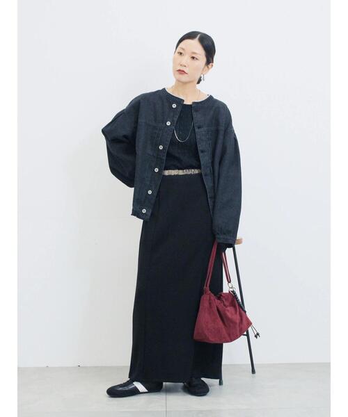 Samansa Mos2 blue（サマンサモスモスブルー）の「【ECO DENIM 】 ノーカラーブルゾン（ブルゾン・レディース・ブルー/チャコールグレー/ブラウン・F）」の5枚目の写真