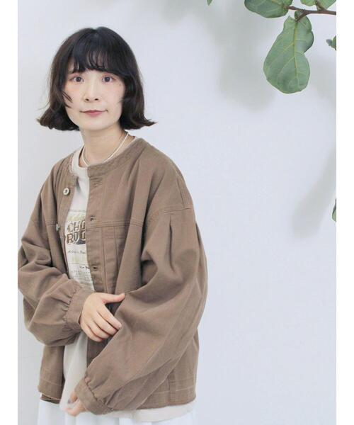 Samansa Mos2 blue（サマンサモスモスブルー）の「【ECO DENIM 】 ノーカラーブルゾン（ブルゾン・レディース・ブルー/チャコールグレー/ブラウン・F）」の22枚目の写真