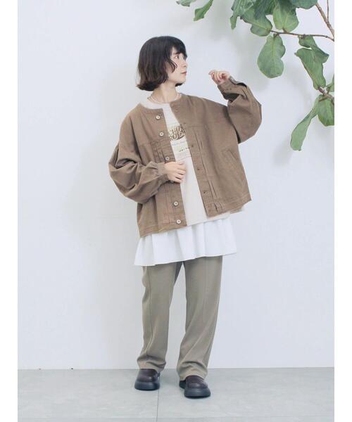 Samansa Mos2 blue（サマンサモスモスブルー）の「【ECO DENIM 】 ノーカラーブルゾン（ブルゾン・レディース・ブルー/チャコールグレー/ブラウン・F）」の20枚目の写真