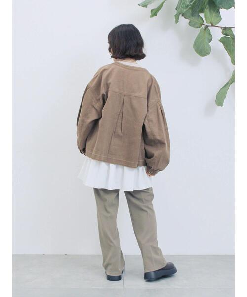 Samansa Mos2 blue（サマンサモスモスブルー）の「【ECO DENIM 】 ノーカラーブルゾン（ブルゾン・レディース・ブルー/チャコールグレー/ブラウン・F）」の18枚目の写真