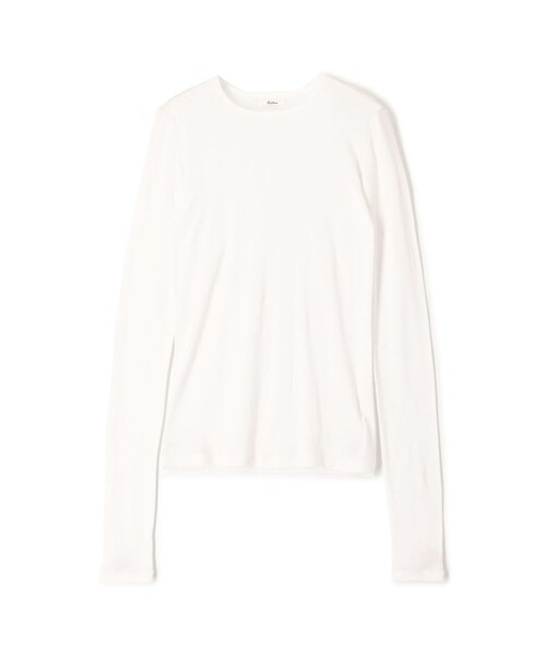 EDITION（エディション）の「コットンシルクフライス クルーネックトップ（Tシャツ/カットソー・レディース・ホワイト/ライトグレー/ライトベージュ・FREE）」の2枚目の写真