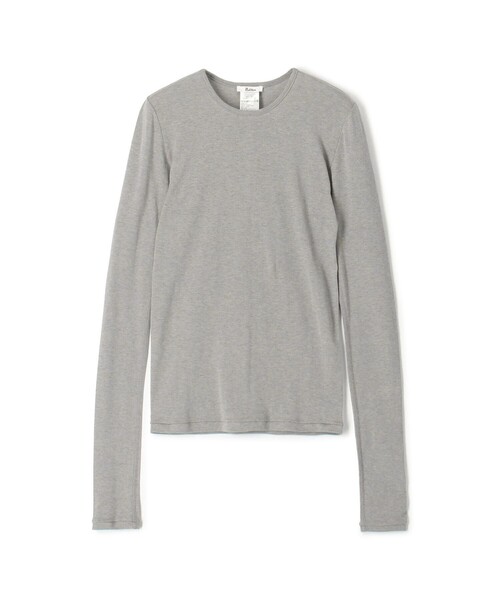 EDITION（エディション）の「コットンシルクフライス クルーネックトップ（Tシャツ/カットソー・レディース・ホワイト/ライトグレー/ライトベージュ・FREE）」の3枚目の写真