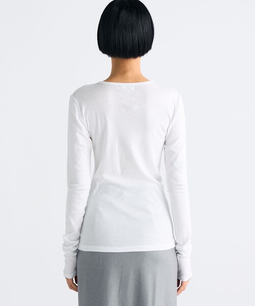 EDITION（エディション）の「コットンシルクフライス クルーネックトップ（Tシャツ/カットソー・レディース・ホワイト/ライトグレー/ライトベージュ・FREE）」の13枚目の写真