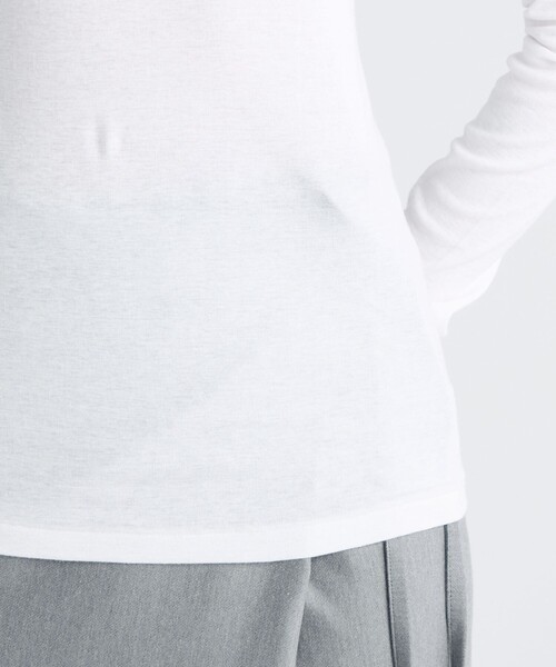 EDITION（エディション）の「コットンシルクフライス クルーネックトップ（Tシャツ/カットソー・レディース・ホワイト/ライトグレー/ライトベージュ・FREE）」の6枚目の写真