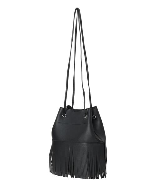 ehka sopo(エヘカソポ)の「エコレザーフリンジショルダーバッグ(ハンドバッグ・レディース・ブラウン/ブラック/ベージュ・F)」の5枚目の写真