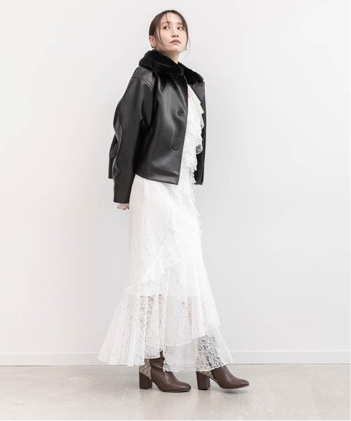 RANDA（ランダ）の「2WAY ファー襟付きフェイクレザージャケット（ブルゾン・レディース・ブラウン/ブラック/アイボリー・FT/FREE）」の20枚目の写真