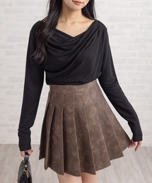 CLEAR BASIC | ドレープデザイン長袖カットソートップス[カジュアル 着回し抜群 大人 上品]≪AW新作≫(Tシャツ/カットソー)