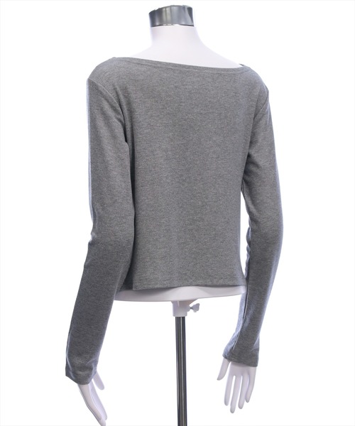 CLEAR BASIC（クリアベーシック）の「ドレープデザイン長袖カットソートップス[カジュアル 着回し抜群 大人 上品]（Tシャツ/カットソー・レディース・アイボリー/ピンク/ミント/ブラック/グレー・F）」の13枚目の写真