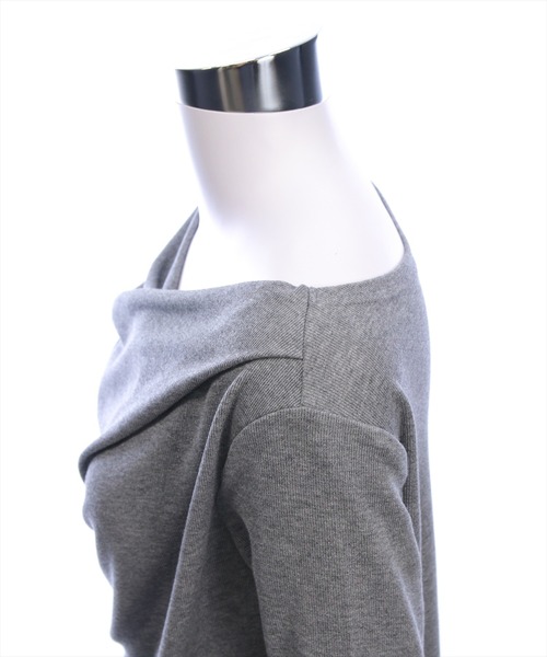 CLEAR BASIC（クリアベーシック）の「ドレープデザイン長袖カットソートップス[カジュアル 着回し抜群 大人 上品]（Tシャツ/カットソー・レディース・アイボリー/ピンク/ミント/ブラック/グレー・F）」の18枚目の写真