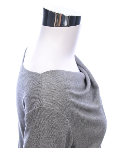 CLEAR BASIC（クリアベーシック）の「ドレープデザイン長袖カットソートップス[カジュアル 着回し抜群 大人 上品]（Tシャツ/カットソー・レディース・アイボリー/ピンク/ミント/ブラック/グレー・F）」の19枚目の写真