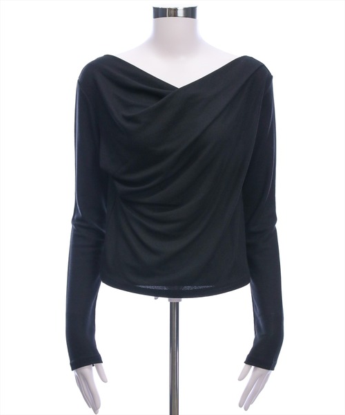 CLEAR BASIC（クリアベーシック）の「ドレープデザイン長袖カットソートップス[カジュアル 着回し抜群 大人 上品]（Tシャツ/カットソー・レディース・アイボリー/ピンク/ミント/ブラック/グレー・F）」の22枚目の写真