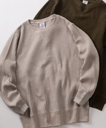 【87】【JEMORGAN/ジェーイーモーガン】ビッグワッフル クルーネック スウェット/ユニセックス/レディース/メンズ/26AW新色追加