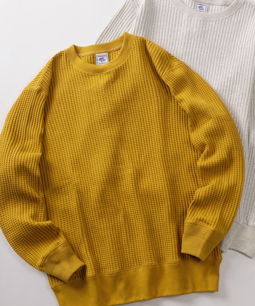 JEMORGAN(ジェーイーモーガン)の「【87】【JEMORGAN/ジェーイーモーガン】ビッグワッフル クルーネック スウェット(スウェット・メンズ・アッシュグレー/オフホワイト/ネイビー/ブラック/グレー/ブラウン/グリーン/チャコールグレー/ベージュ/マスタード・L/M/XL)」の10枚目の写真