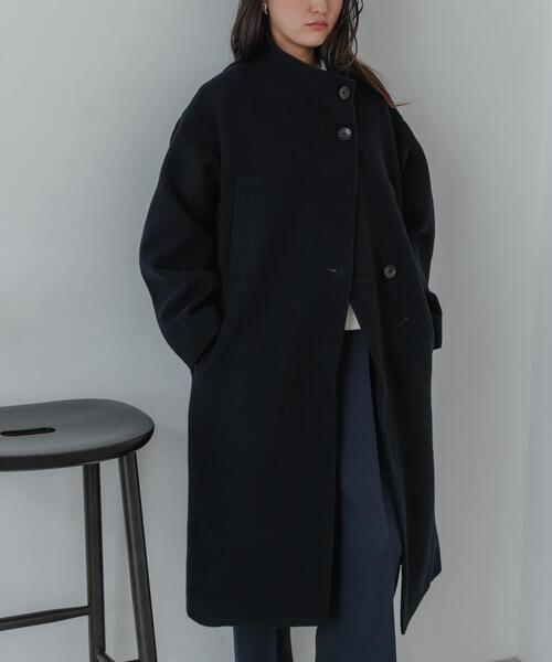 ウール100%のコート セール】スーパー100ウールスタンドカラーコート（その他アウター