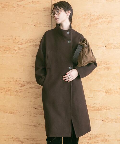 セール】スーパー100ウールスタンドカラーコート（その他アウター