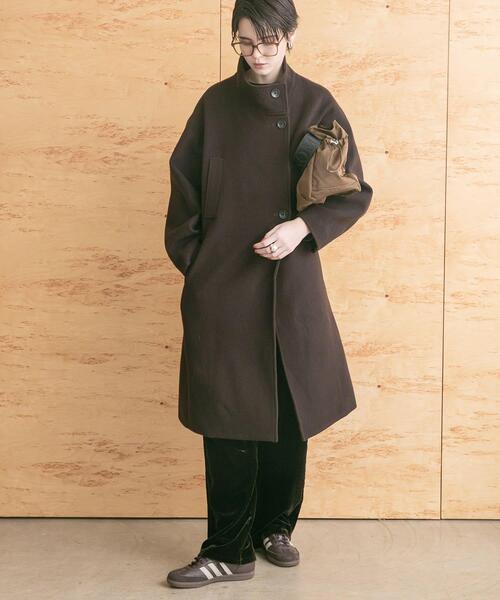 セール】スーパー100ウールスタンドカラーコート（その他アウター